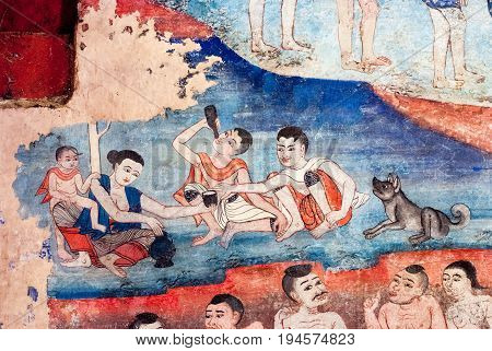 Mural Painting At Wat Phra Singh, Chiang Mai