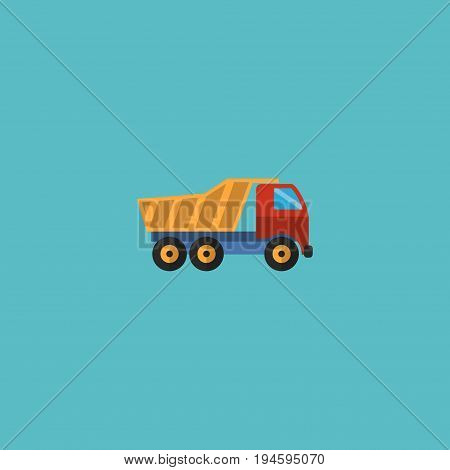 Flat Icon Dumper Truck Element. Vector Illustration Of Flat Icon Van Isolated On Clean Background. Can Be Used As Dumper, Truck And Van Symbols.