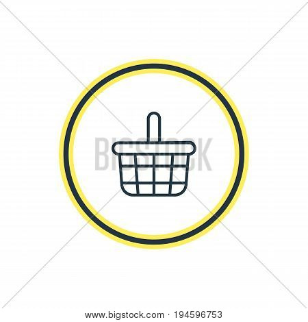 Vector Illustration Of Basket Outline. Beautiful Trading Element Also Can Be Used As Pottle Element.