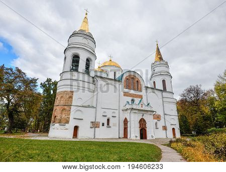 Chernihiv, Ukraine - October 19, 2016: St. Cathedral of the Transfiguration of Our Saviour, 11th century, Chernihiv, Ukraine, Europe. Chernihiv is one of oldest cities of Kievan Rus
