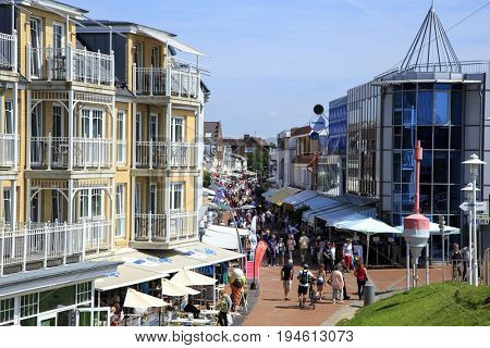 BUESUM, GERMANY - JUNE 15, 2017: Visiting BÃ¼sum famous fishing and tourist town situated on North Sea coast, Germany on June 15, 2017.
