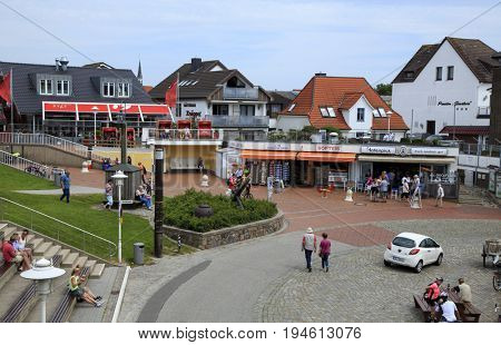 BUESUM, GERMANY - JUNE 15, 2017: Visiting BÃ¼sum famous fishing and tourist town situated on North Sea coast, Germany on June 15, 2017.