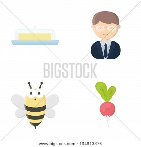business, trade, ecoproduct and other  icon in cartoon style. radish, vegetable, leaf icons in set collection.