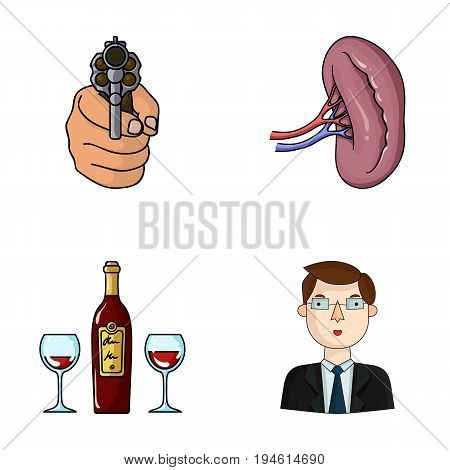 robbery, restaurant and other  icon in cartoon style.Medicine, financier icons in set collection.