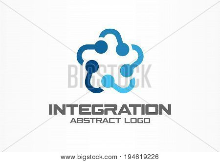 Abstract business company logo. Corporate identity design element. Social media, internet, people connect logotype idea. Star group, network integrate, technology interaction concept. Vector icon