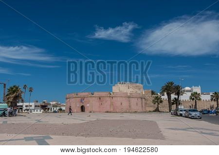 Essaouira, Morocco - May 6, 2017 : Borj Bab Marrakech bastion in Essaouira - Morocco