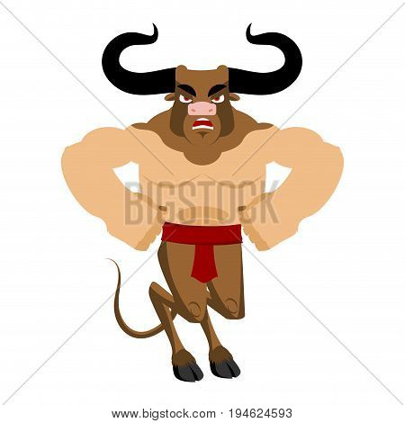 Minotaur Ancient Greek Mythical Beast. Monster With Bull Head