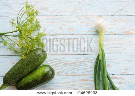 Still Life Of Cucumbers And Other Vegetables