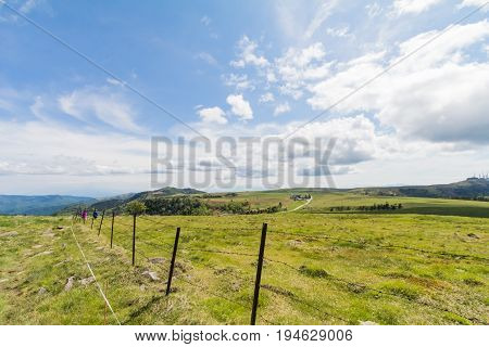 Beautiful landscape mountain and road view of Utsukushigahara is one of the most important and popular natural place in Nagano Japan.