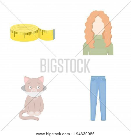 Business, Trade, Hairdresser and other  icon in cartoon style. Trousers, Clothing, Koton icons in set collection.