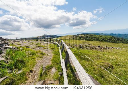 Beautiful landscape mountain and road view of Utsukushigahara is one of the most important and popular natural place in Nagano