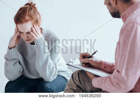 Troubled girl trying to gather her thoughts