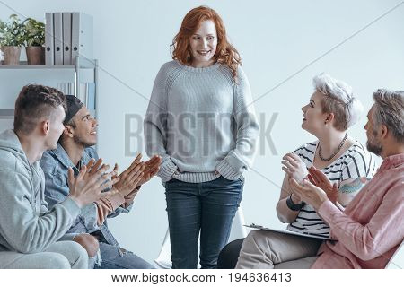 girl feeling relief at a therapy meeting
