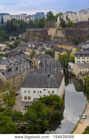 A beautiful cityscape of old town in Luxembourg city