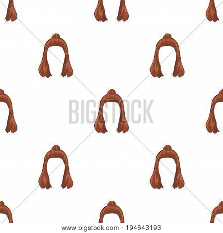 Red with a shingle.Back hairstyle single icon in cartoon style vector symbol stock illustration .