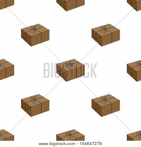 Postal parcel.Mail and postman pattern icon in cartoon style vector symbol stock illustration .