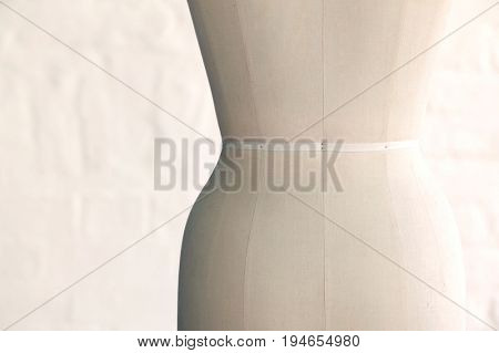 Mannequin indoors, close up, mid section