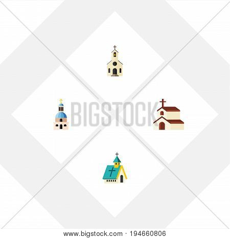 Flat Icon Church Set Of Church, Building, Religion And Other Vector Objects. Also Includes Building, Faith, Church Elements.