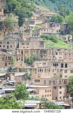 general view of the Masuleh village in Iran.