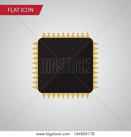 Isolated Microprocessor Flat Icon. Cpu Vector Element Can Be Used For Cpu, Microprocessor, Motherboard Design Concept.