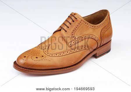 male shoe, laced, stylish, isolated on white