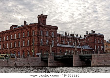 Embankment of the Griboyedov Canal in Saint-Petersburg, Russia.