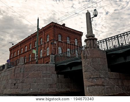 Embankment of the Griboyedov Canal in Saint-Petersburg, Russia.