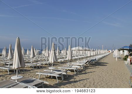 Jesolo beach on the Adriatic sea in Italy