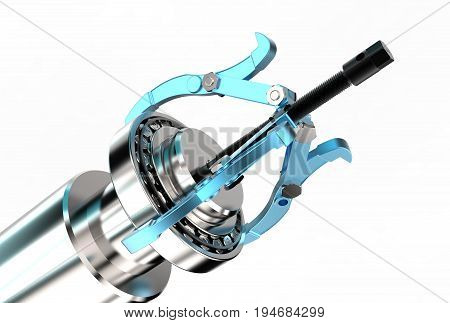 3d illustration of bearing puller isolated on white