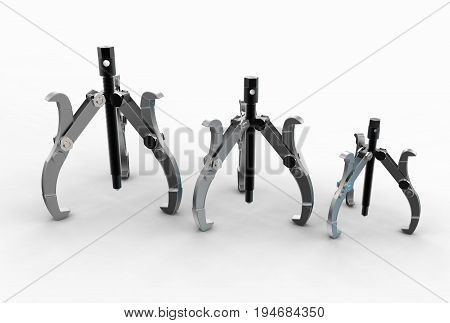 3d illustration of bearing puller isolated on white