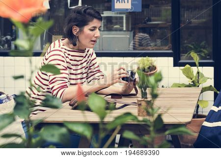 Woman traveler holiday lifestyle enjoyment
