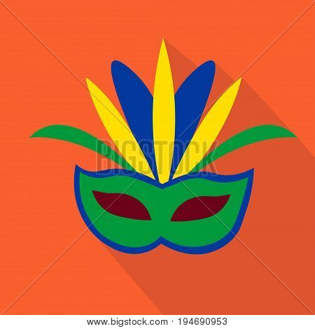 Mask cartoon flat icon. Brazil. Ceremony.Vector illustrationdesign element