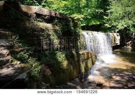 A waterfall at Nerstrand Big Woods State Park in Minnesota