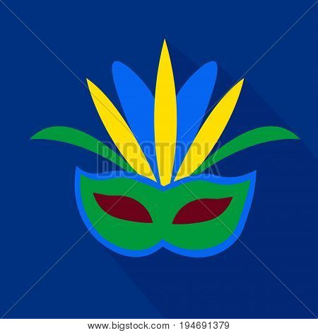 Mask cartoon flat icon. Brazil. Ceremony.Vector illustrationdesign element