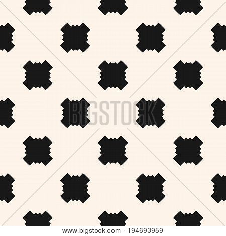 Square pattern. Simple funky style vector, seamless pattern with square crosses in staggered grid. Abstract squares background. Stylish modern texture. Design element for textile, fabric, decor, cloth. Abstract squares pattern. Square texture.