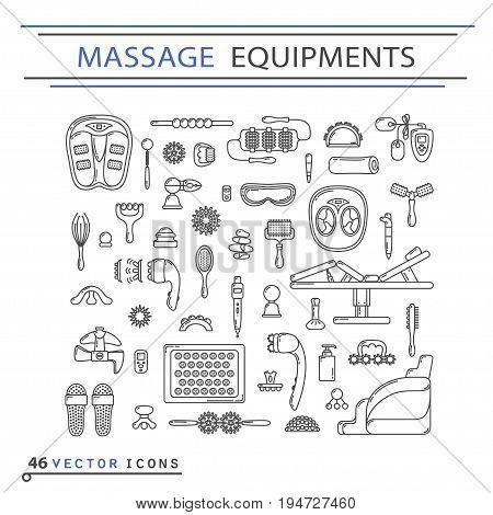 Massage appliance - Icon set. EPS 10 Isolated object