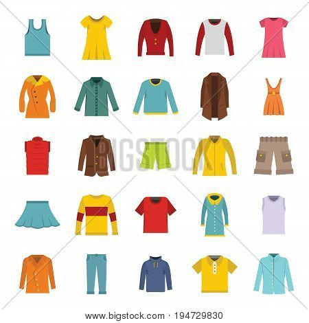 Vector Set of Fashion clothes in flat style. Various male and female clothing
