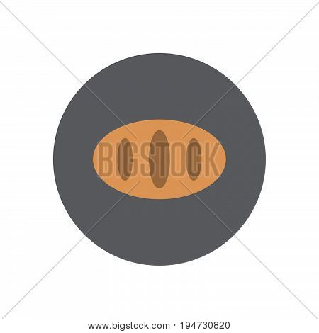 Bread flat icon. Round colorful button Bakery circular vector sign logo illustration. Flat style design