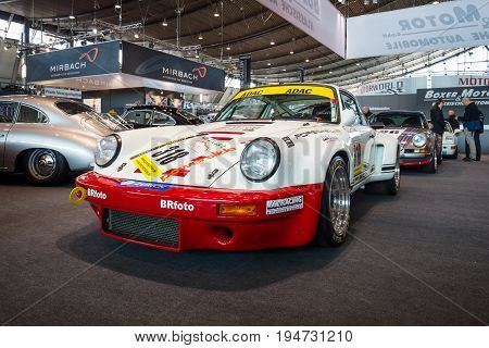 STUTTGART GERMANY- MARCH 17 2016: Sports car Porsche 3.0 RSR 1974. Europe's greatest classic car exhibition "RETRO CLASSICS"
