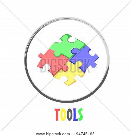 Icon button puzzle tools design symbol logo