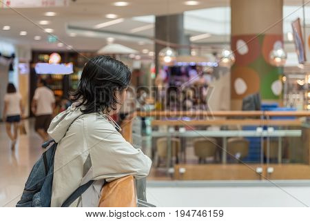 Asian Women 40S White Skin In Shopping Mall
