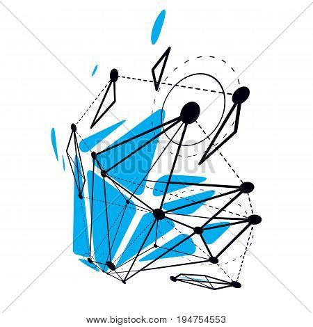Tech abstract shape vector polygonal figure. Communication technologies modern illustration.