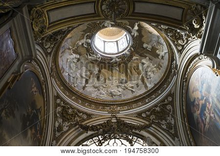 Church Saint Agnes (Santa Agnese) in Agone. Church by Francesco Borromini. 17-th century Baroque church in Rome. Italy June 2017