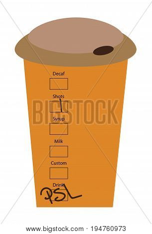Pumpkin Pie Spice Latte To Go Cup