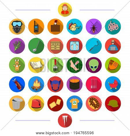 industry, cosmetology, recreation and other  icon in flat style. business, ecology, sport icons in set collection.