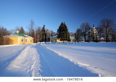 หนาวในอุทยานแห่งชาติ Boldino รัสเซีย