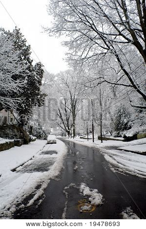 Invierno en Washington DC: Palisades después de una tormenta de nieve.