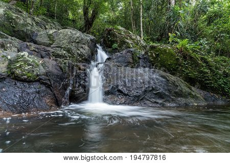 Ched Kod waterfall in rain forest at Khao Yai National park Thailand.