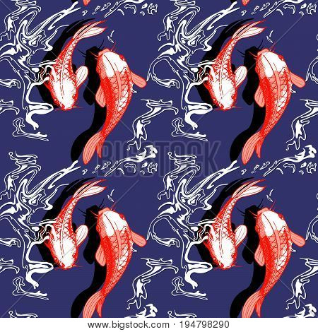 Koi Fish Seamless Pattern
