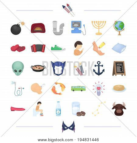 equipment, plumbing, travel and other  icon in cartoon style. illness, space, Russia icons in set collection.